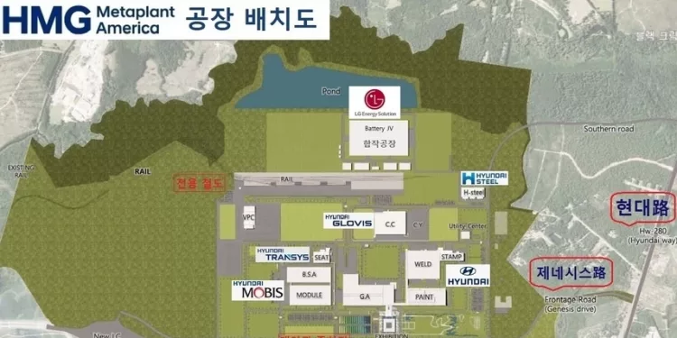 현대차, 美 메타플랜트 배치도 공개…테슬라 기가팩토리 ‘압도’