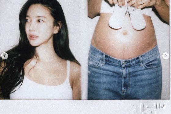 ‘최우성♥’ 김윤지, 임신 8개월차 섹시한 만삭 화보 “믿기지 않아”