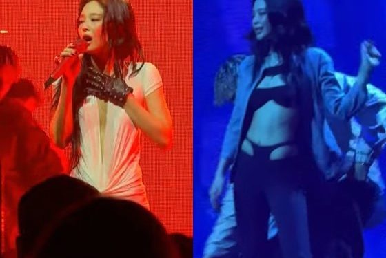 제니, ‘파격’까지 넘은 ‘수위 노출 美 무대 의상’…갑론을박