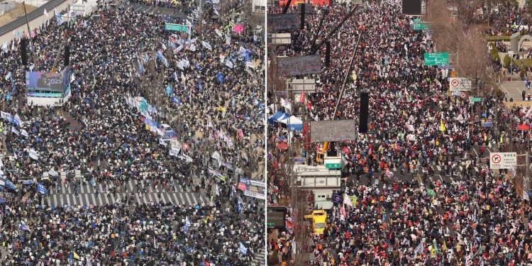 3월 마지막 주말, 서울 도심 ‘尹탄핵 찬반 집회’ 30만명 집결…총력전