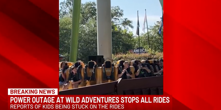 발도스타 와일드 어드벤처 파크, 정전으로 놀이기구 한때 멈춰