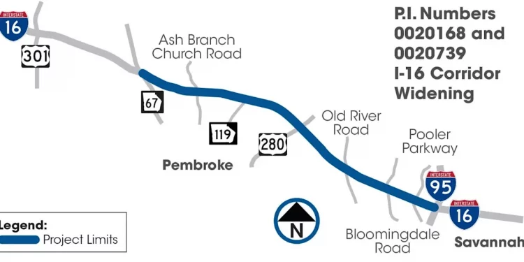 I-16 고속도로 32.5마일 구간 확장, 2027년 착공 앞당겨 추진