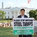 트럼프 50% 철강관세에 포항 ‘절체절명’…시장 백악관 앞 1인시위