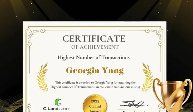🏆 조지아 양 (양준화 부동산- C Land 조지아 지사장), C Land 최고 거래 실적 수상