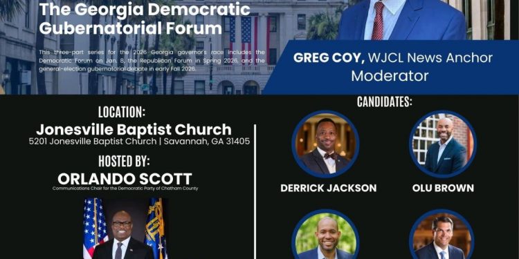 사바나, 민주당 조지아 주지사 후보 TV 포럼 개최