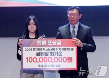 회장님의 특별 보너스…’올림픽 金’ 최가온 포상금 총 4억원 받았다