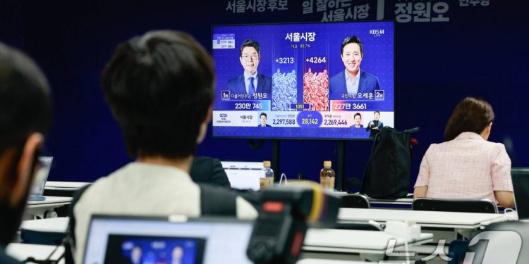 與 12곳 vs 野 4곳, 서울 내줘 절반의 승리…재보선은 9 대 4